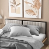 24KF Testiera per letto queen size, design a canali, montaggio a parete, colore grigio scuro, con imbottitura in velluto morbido e confortevole, per letto Queen/Full Size - 6036-Q-grigio scuro