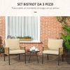 Set di 3 Mobili da Giardino in Rattan, Sedie Imbottite in Schiuma ad Asciugatura Rapida con Tavolino in Vetro Temperato, Sedile in Vimini e Sc | Leroy Merlin