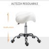 Sgabello Da Lavoro A Sella HOMCOM - Altezza Regolabile 49-61cm, 5 Ruote, Grigio - Foto 6