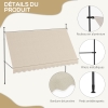 Store Banne Autoportant Outsunny - Auvent Rétractable 1,5x1,2m | Sans Perçage | Pour Terrasse Et Balcon