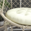 Lot De 4 Coussins De Chaise De Jardin 42x42 Cm - Blanc Crème, Attaches, Polyester Résistant Aux Taches