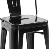 Set 4 sgabelli bar impilabili in alluminio con braccioli e schienale