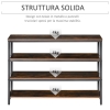 HSH Libreria in legno massello scaffalatura libreria a 4 ripiani con telaio in metallo industriale indipendente per soggiorno, camera da letto, ufficio, cucina, marrone rustico, 105 cm
