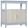 Mobiletto Bagno Sottolavabo Kleankin - 2 Ante, Grigio, 60x30x60 Cm Con Mensola Regolabile - Foto 10