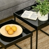 Set 2 Tavolini Impilabili HOMCOM – Rotondo E Triangolare, Design Salvaspazio Con Struttura In Metallo!