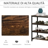 Mellingcasa Libreria Industriale A 4 Ripiani – Scaffale In Metallo E Truciolato, Marrone Rustico, Capacità 31,8 Kg A Ripiano, Per Libri E Oggetti - 4