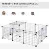 Recinto Modulabile PawHut Per Conigli E Piccoli Animali - 12 Pannelli 35x45 Cm - Foto 4