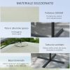 Outsunny Ombrellone A Sbalzo 3 M Con Base A Croce, Manovella E Inclinazione, Per Giardino E Piscina, Grigio