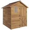 Abri De Jardin En Bois Outsunny 110x50x85 Cm - 2 Portes, 2 Étagères, Toit Incliné - Armoire De Rangement Extérieur Pour Outils - 6