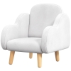 Fauteuil Enfant En Forme De Nuage - Velours Doux, Cadre Bois, Pieds PP - Pour 1,5 à 5 Ans (charge 40 Kg)