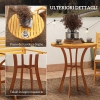 Tavolo Rotondo Da Giardino Outsunny In Rattan Con Piano Vetro