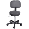 HOMCOM Set 2 Sgabelli Girevoli con Ruote per Parrucchiere ed Estetista, Altezza Regolabile, Imbottitura, Pelle PU, Nero