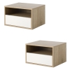 HOMCOM Set 2 Comodini Sospesi Moderni in Legno per Camera da Letto