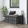 HOMCOM Shoes Cabinet Bench Hidden Storage Padded Seat Organiser