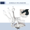 Vinsetto Sedia da ufficio ergonomica Sedia da scrivania girevole con altezza regolabile funzione reclinabile poggiatesta regolabile e supporto lombare 65 x 67 x 108-118 cm nero