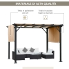 Gazebo Pergola Da Giardino 3x3m In Metallo Nero - Decorabile Con Piante Rampicanti - Foto 14