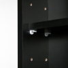 Moimhear Credenza In Truciolato Color Noce Con Vetrina In Vetro 140x40x75,8 Cm - Mobile Angolare Con 4 Cassetti E 2 Ante, Per Soggiorno