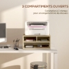 Meuble à Imprimante HOMCOM 2 étagères - Avec Roulettes - Dimensions 47x40x22.5cm - Bois Aggloméré Noir - Pour Bureau Rangement