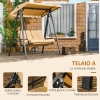 Copertura per Dondolo da Giardino 3 Posti Impermeabile e Anti UV 220x125x172 cm Nero