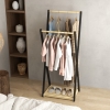 ECD Germany Stand Appendiabiti per Bambini in Bambù con Ripiano in Tessuto 100x81x30 cm Bianco
