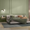 HOMCOM Set 2 Comodini con Cassetto e Anta in Rattan Colore Legno
