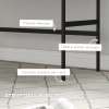 Scrivania Moderna Con 2 Cassetti HOMCOM - In Acciaio E MDF, 106x50x77 Cm, Colore Nero E Rovere