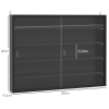 Elegante credenza in truciolare color noce con vetrina - 4 ante in