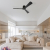 HOMCOM Ventilatore A Soffitto Con Luce LED E Telecomando: 115 Cm, 6 Velocità, Motore DC Silenzioso, 3 Colori Luce