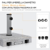 Base Per Ombrellone In Granito Nero Con Ruote E Adattatori - 25 Kg - VidaXL