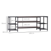 Furologee Supporto TV 140 Cm Centro Intrattenimento Con Ripiani Aperti | Tavolo Console Con Ripiano Per Soundbar, Marrone Rustico - 3