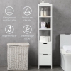 Colonne De Rangement Salle De Bain 120 Cm – 2 Placards, étagères Réglables, Finition Laquée Blanc, 35x25 Cm