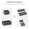 Commode 5 Tiroirs HOMCOM Style Industriel - Tissu Et Acier - 98x85x29 Cm - Rangement Chambre Salon - Brun Rustique