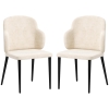 HOMCOM Eetkamerstoelen set van 2 stoelen, Scandinavisch design, fluwelen look, 54 cm x 56 cm x 86 cm, beige + zwart