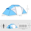 The Living Store Kuppel-Familienzelt 6 Personen Blau Wasserdicht Campingzelt Familienzelt Kuppelzelt Wasserfestes Zelt 6 Personen Zelt 86148280
