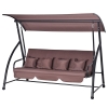 Outsunny Hollywoodschaukel mit Liegefunktion Braun 215 x 120 x 165cm