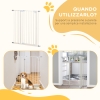 Cancelletto Per Cani Bettacare Extra Alto, 104 Cm, A Pressione, Bianco, Regolabile Da 68,5 A 75 Cm, Per Animali Domestici - 4