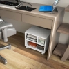 Support Imprimante HOMCOM 3 Niveaux Sur Roulettes – Desserte Bureau Mobile – 50 X 50 X 52,5 Cm