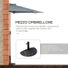 Outsunny Base Per Ombrellone Semicircolare In Metallo - Riempibile Con Sabbia O Acqua, Per Pali 38-48mm - Foto 1