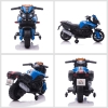 Moto électrique enfant 6 V 3 Km/h effet lumineux et sonore roulettes amovibles repose-pied valises latérales métal PP rouge noir