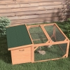 Gabbia Per Conigli PawHut Esterna In Legno 180x90x48 Cm - Con 3 Porte, Filo Zincato, Per Conigli, Galline, Piccoli Animali