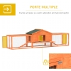 PawHut Conigliera Esterna In Legno 105x57.5x51.5 Cm – Casetta, Area Corsa E Vassoio Estraibile, Gabbia Per Conigli E Roditori