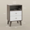 Comodini HOMCOM Set 2 - Con 2 Cassetti - Design Rovere - Per Camera Da Letto