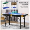 Mini Tavolo Da Ping Pong Pieghevole SPORTNOW 152x76x72 Cm | Leggero In Alluminio, Con Rete E Maniglia, Per Interni/Esterni, Gioco Ricreativo Per Casa E Giardino