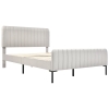 VECELO Letto Matrimoniale Imbottito 140x190 Grigio - Con Testiera Regolabile E Doghe In Legno - 3