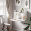 Bureau Mural Suspendu Avec Tablette Rabattable - Gain De Place - Bois, 41x77x51 Cm