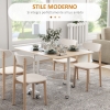 Tavolo da Pranzo a ribalta Ultra Sottile, Tavolo da Cucina Pieghevole in Legno con 6 Ruote, Tavolo da Pranzo Pieghevole Multifunzione, mobili Pieghevoli allungabili salvaspazio, Pieghevole in 3 Form