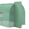 Outsunny Serre Tunnel De Jardin 6 M² – 6 Fenêtres Ventilation, Porte Zip, Toile PE Anti-UV, Cadre Fer Galvanisé, Idéale Culture Légumes & Plantes