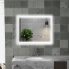 Specchio Bagno Con LED HOMCOM 70x50cm - Touch, Antiappannamento, 3 Temperature Luce, IP44, Vetro Temperato - Foto 4