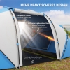 Outsunny Familienzelt Für 4-6 Personen – Tunnelzelt, Wasserdicht 3000 Mm, 2 Schlafzimmer, 2 Türen, Inkl. Transporttasche