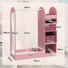 Livilord Appendiabiti per bambini con scaffale inferiore di stoccaggio, appendiabiti in metallo per vestiti dei bambini, appendiabiti autoportante per appendere vestiti, bianco